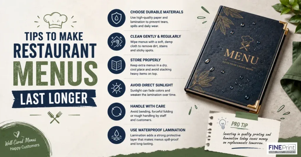 Restaurant Menu Printing Near Me — example 11 from Fine Print Solution in Surrey