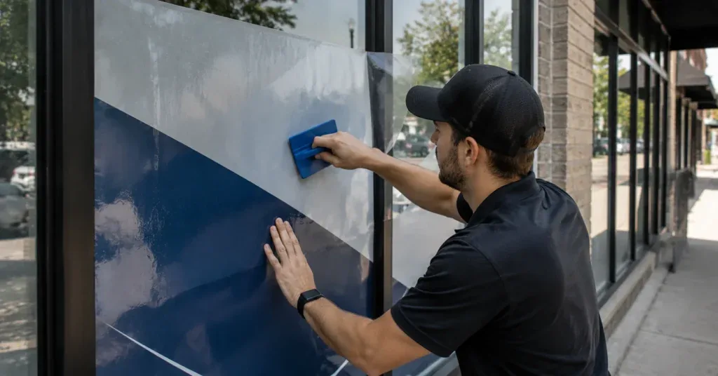 Professional window graphics for storefronts in surrey work by Fine Print Solution (4 of 6)
