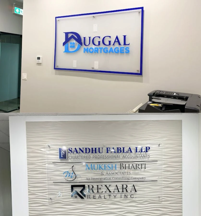 Reception sign in Surrey